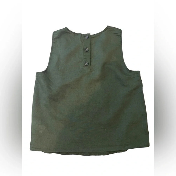 J. Crew Linen-blend button-back shell tank top, Size XXS, NWOT - Picture 4 of 4